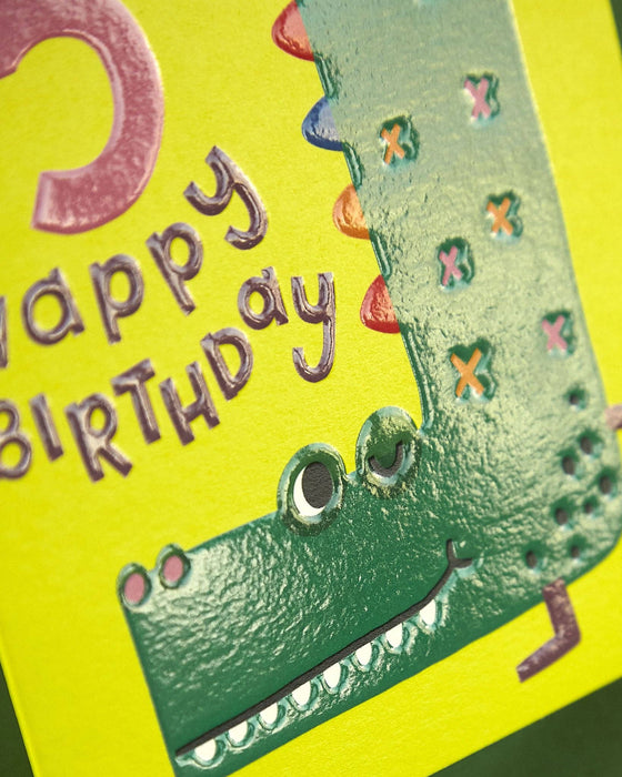 Age 5 Birthday Card – Happy Crocodile by Raspberry Blossom