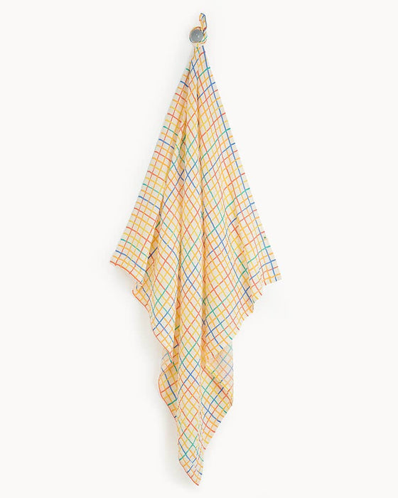 Rainbow Check Large Muslin Swaddle Blanket - Organic Cotton - The Bonnie Mob