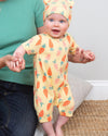 Happy Carrot Organic Baby Romper – Short Sleeve Organic Cotton Romper - Kite