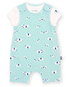 Ele Time Organic Baby Dungaree Set – 2 Piece Organic Cotton Outfit - Kite