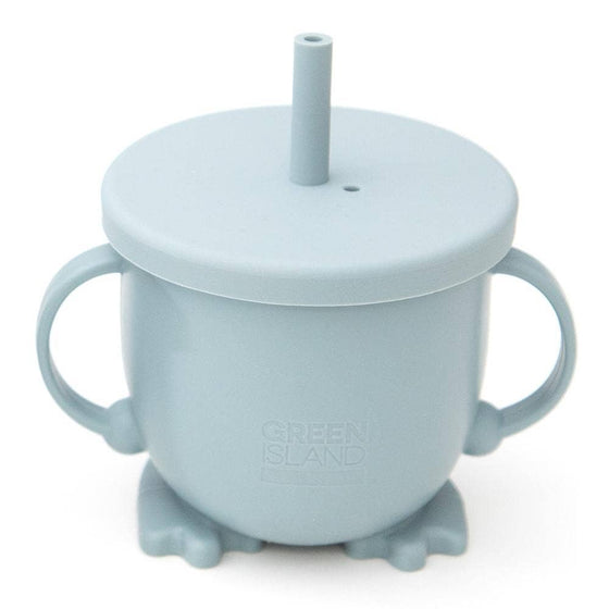 Silicone Baby Sippy Cup - Blue/Green/Pink - Green Island