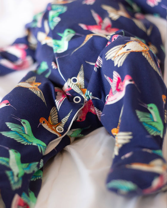 Hummingbird Cotton Sleepsuit - Fred and Noah
