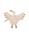 Plush toy swan on a white background