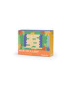 Colorful packaging of a wooden toy set named 'Mur Vacillant' on a white background