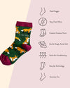 🦊 Fox Socks - Child Bamboo Socks - Green Socks - Bare Kind