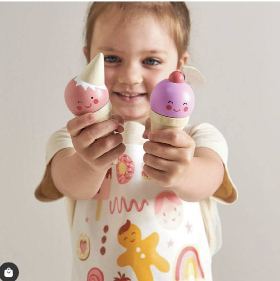 Wooden Scoops and Smiles Ice Cream Stand - Tender Leaf Toys