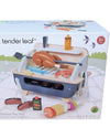 Tender Leaf toy barbecue play set packaging on a white background