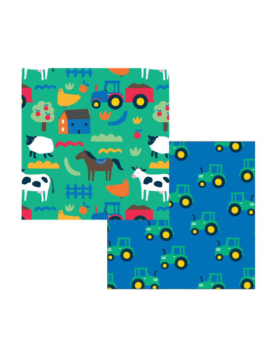 Organic Hillside Print 2 Pack Muslins - Toby Tiger