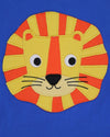  lion face design on a blue background