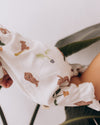 Yoga Teddy Print Wrap Sleepsuit - Organic Baby Sleepsuit - Wooly Organics