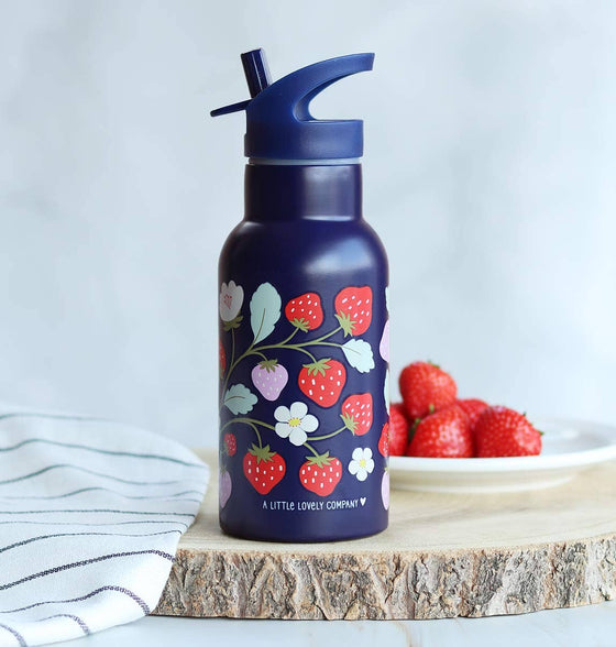 Strawberry Print Stainless steel water bottle - A Lovely Company