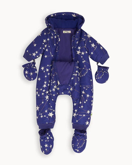 Bute Navy Constellation Baby Snowsuit – Recycled Eco Outerwear -The Bonnie Mob