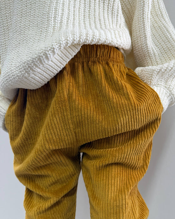 Gold Corduroy “Kid Fit” Trousers - Fred & Noah