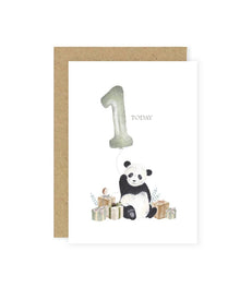  Panda 1st Birthday Card - Little Roglets