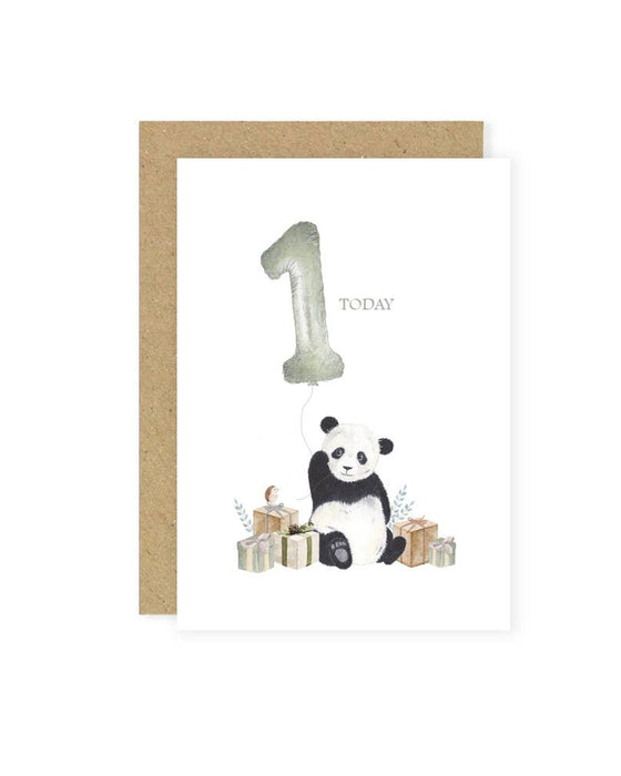 Panda 1st Birthday Card - Little Roglets