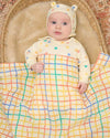 Rainbow Check Large Muslin Swaddle Blanket - Organic Cotton - The Bonnie Mob