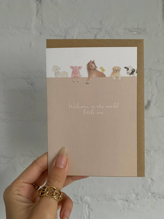 Farmyard Welcome to the World Baby Card - Little Roglets