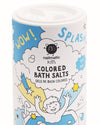 Tub of nailmatic Kids colored bath salts with cartoon design on a white background