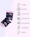 🐘 Elephant Socks - Child Bamboo Socks - Purple Socks - Bare Kind