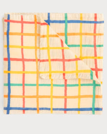  Rainbow Check Large Muslin Swaddle Blanket - Organic Cotton - The Bonnie Mob