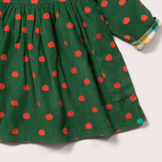 Little Green Radicals Apple Day After Day Reversible Corduroy Pocket Dress