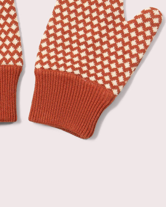 Ginger Diamonds Knitted Mittens - Little Green Radicals