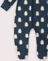Blue Penguins Organic Zip Babygrow - Little Green Radicals