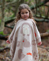 Little Green Radicals Folk Tales organic cotton knitted baby blanket, 100 x 75cm.