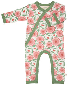  Kimono Romper for Babies - Large Floral Print - Organic Cotton -Pigeon Organics