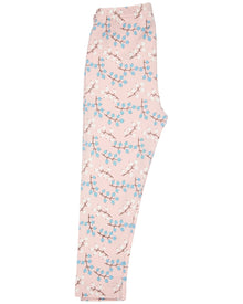  Leggings with floral pattern on a pink background