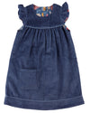 Reversible Winter Shift Dress for Girls – Night Blue - Organic Cotton Corduroy & Twill - Pigeon Organics