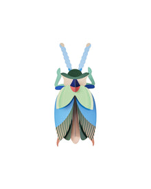  Colorful paper insect model on a white background