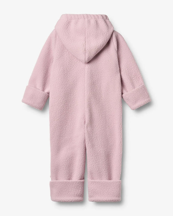Pink Fleece Suit Allo - Organic Recycled Baby Suit - Wheat