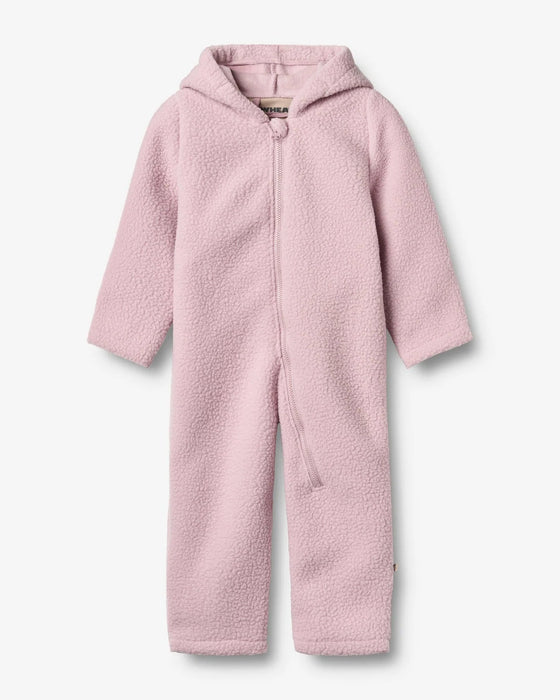 Pink Fleece Suit Allo - Organic Recycled Baby Suit - Wheat