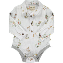  White all over print Henry woven onesie - Me and Henry