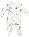 Yoga Teddy Print Wrap Sleepsuit - Organic Baby Sleepsuit - Wooly Organics