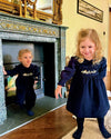 Enchanted Robin Smocked Baby Boy Romper - Navy Corduroy - The Blue Zebra