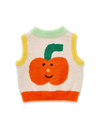 Children's sweater vest with a pumpkin design on a white background