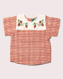  Little Red Check Loose Short Sleeve Top - Little Green Radicals