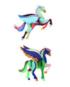 Studio Roof Flying Pegasus Christmas Ornaments | Recycled Cardboard Set of 2