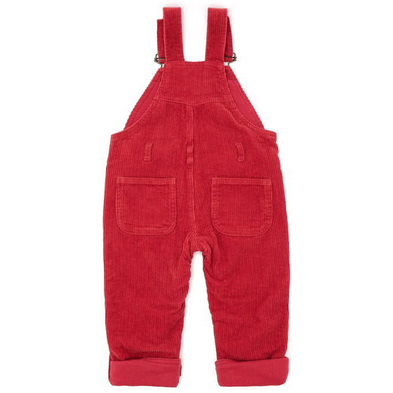 Robin Red Chunky Cord Dungarees - Dotty Dungarees
