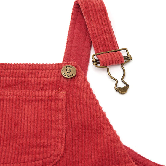 Robin Red Chunky Cord Dungarees - Dotty Dungarees