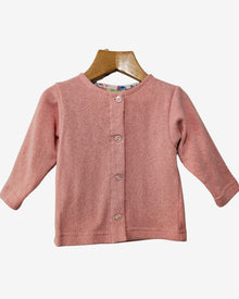  Pink Cotton Mix Cardiganwith Butterfly Trimming - Ruth Lednik