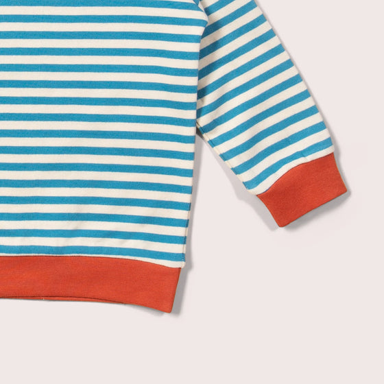 Blue Striped Marl Raglan Sweatshirt - Little Green Radicals