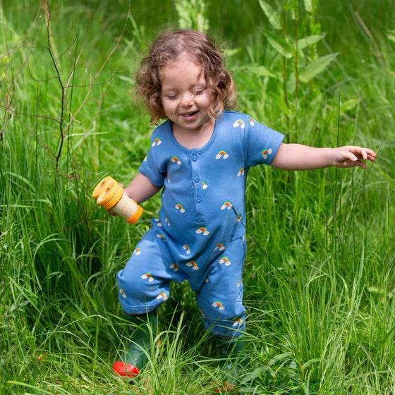 Blue Rainbows Organic Romper- Little Green Radicals