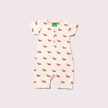  Cream Sausage Dogs Organic Summer Romper - Little Green Radicals