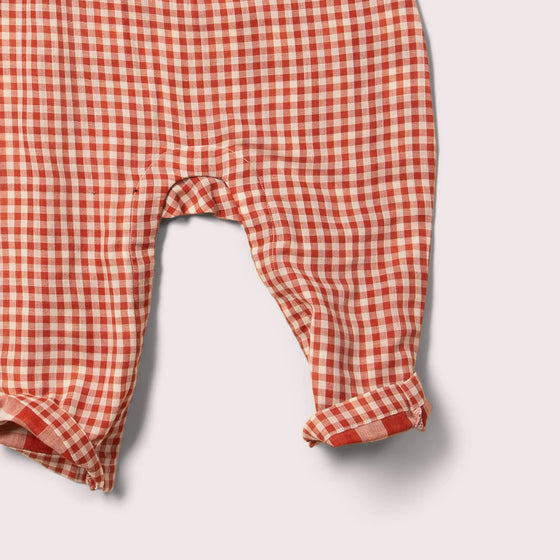 Little Red Checked Frill Summer Romper - Little Green Radicals