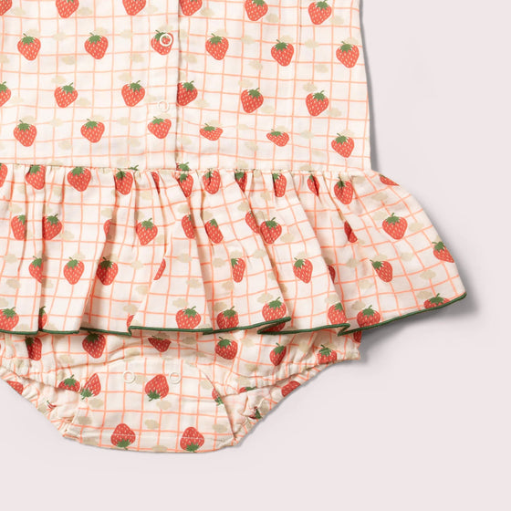 Strawberry Days Ruffle Romper - Little Green Radicals