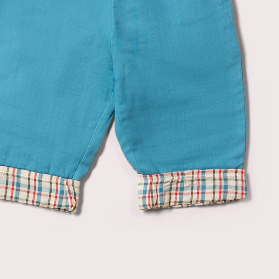 Checked Seersucker Reversible Pull On Trousers - Little Green Radicals