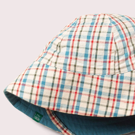 Checked Seersucker Reversible Sunhat - Little Green Radicals